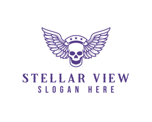 Skull Winged Pilot logo design