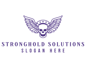 Skull Winged Pilot logo design