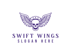 Skull Winged Pilot logo design