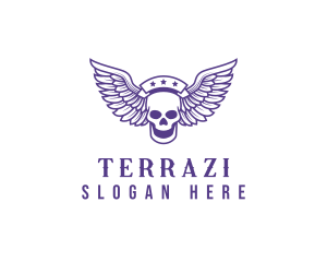 Skull Winged Pilot logo design