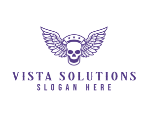 Skull Winged Pilot logo design