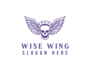 Skull Winged Pilot logo design