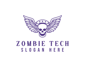 Zombie - Skull Winged Pilot logo design