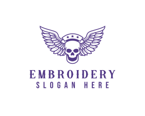 Skull Winged Pilot logo design