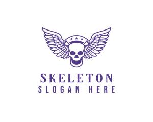 Skull Winged Pilot logo design