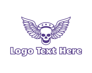 Skeleton - Skull Winged Pilot logo design