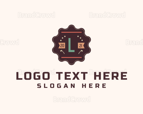 Wood Lumberjack Badge Logo