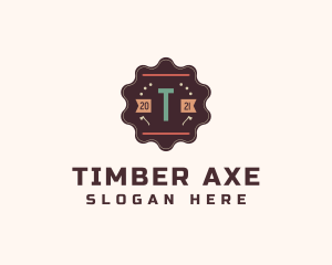 Wood Lumberjack Badge  logo design