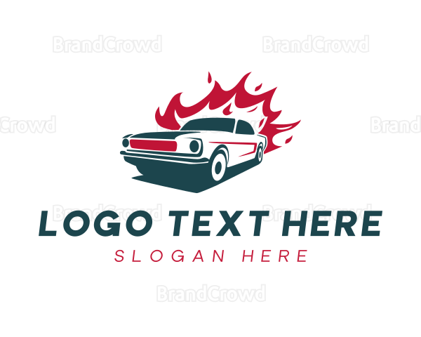 Flaming Auto Car Logo