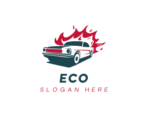 Road Trip - Flaming Auto Car logo design