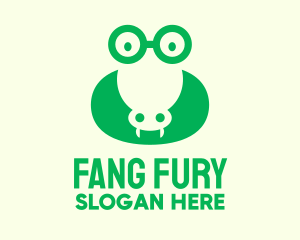 Fangs - Green Nerd Aligator logo design