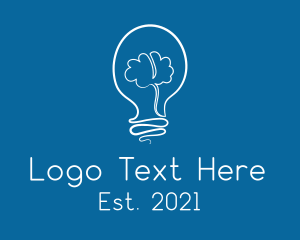 Idea - Light Bulb Brain logo design