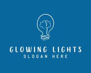 Light Bulb Brain logo design