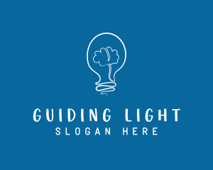 Light Bulb Brain logo design