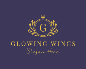 Crown Shield Wings logo design