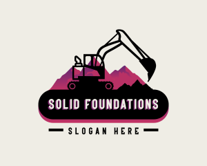 Mountain Excavator Mining Logo
