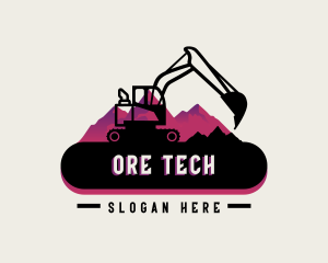 Mining - Mountain Excavator Mining logo design