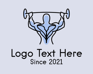 Weightlifter - Muscle Gym Fitness Man logo design