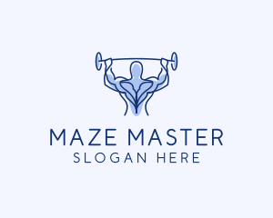 Muscle Gym Fitness Man  logo design