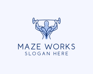 Muscle Gym Fitness Man  logo design