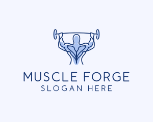 Hypertrophy - Muscle Gym Fitness Man logo design