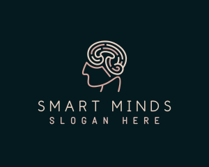 Human Brain Mind Psychology logo design