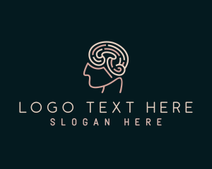 Knowledge - Human Brain Mind Psychology logo design