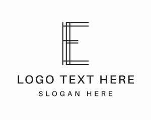 Monochrome - Geometric Lines Letter E logo design