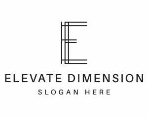 Geometric Lines Letter E logo design