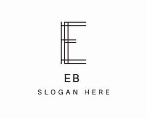 Geometric Lines Letter E logo design