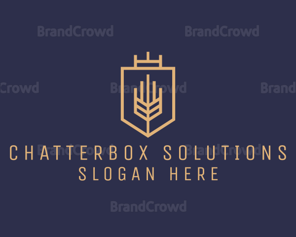 Geometric Wheat Crest Logo