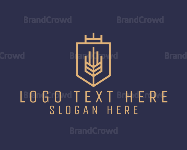 Geometric Wheat Crest Logo