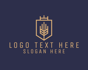 Malt - Geometric Wheat Crest logo design