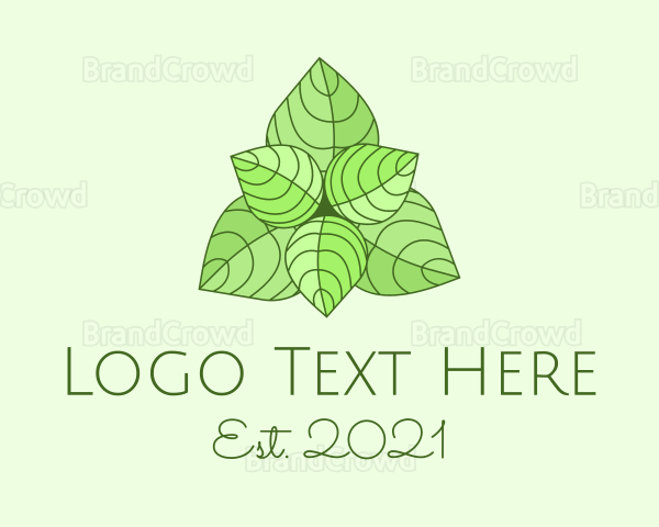 Mint Green Herbal Plant Logo