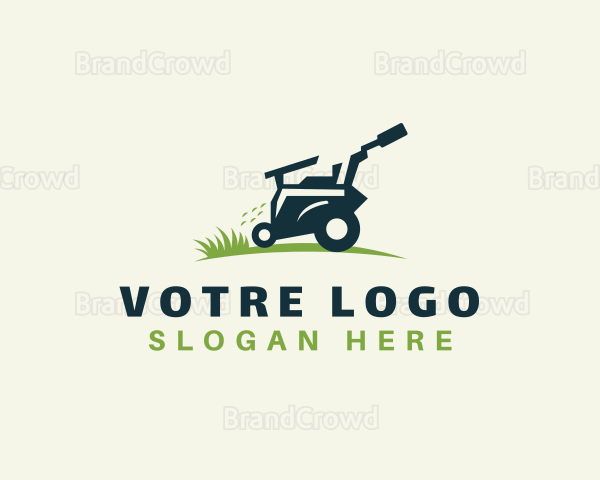 Grass Lawn Mower Logo