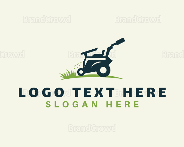 Grass Lawn Mower Logo