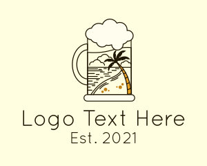 Bartender - Tropical Beer Mug logo design