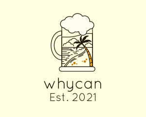 Draught Beer - Tropical Beer Mug logo design