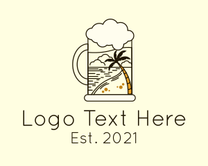 Draft Beer - Tropical Beer Mug logo design