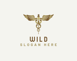 Staff - Caduceus Staff Medical Health logo design