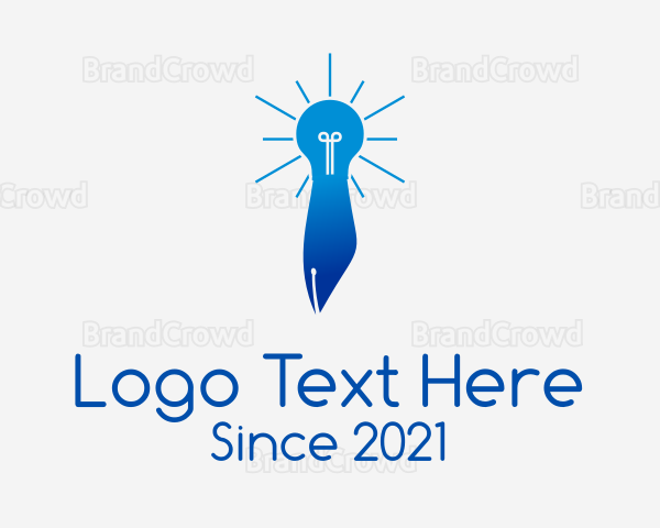 Blue Lightbulb Pen Logo