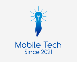 Educational - Blue Lightbulb Pen logo design