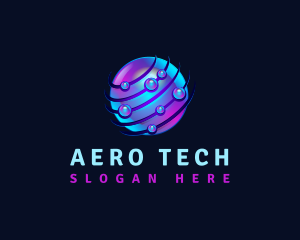 Tech Bubble Sphere logo design