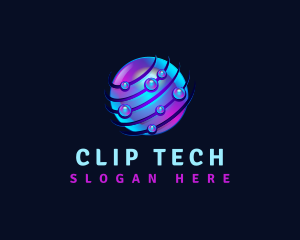 Tech Bubble Sphere logo design