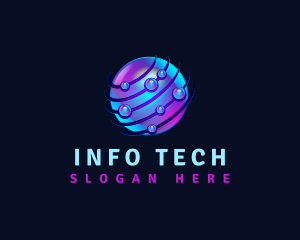 Information - Tech Bubble Sphere logo design