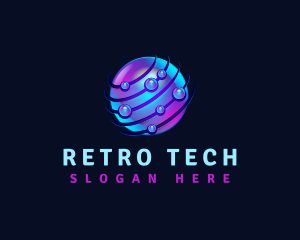 Tech Bubble Sphere logo design