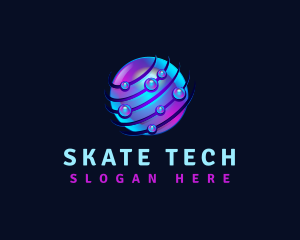 Tech Bubble Sphere logo design