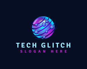 Tech Bubble Sphere logo design