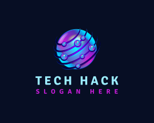 Tech Bubble Sphere logo design