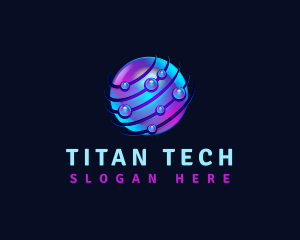 Tech Bubble Sphere logo design